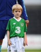16 October 2018; Mascot Dylan Walsh prior to the 2018/19 UEFA Under-19 European Championships Qualifying Round match between Republic of Ireland and Netherlands at City Calling Stadium, in Lissanurlan, Co. Longford. Photo by Harry Murphy/Sportsfile