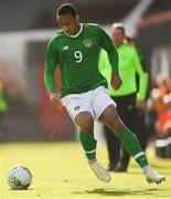 16 October 2018; Adam Idah of Republic of Ireland during the 2018/19 UEFA Under-19 European Championships Qualifying Round match between Republic of Ireland and Netherlands at City Calling Stadium, in Lissanurlan, Co. Longford. Photo by Harry Murphy/Sportsfile