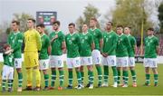 16 October 2018; The Republic of Ireland team prior to the 2018/19 UEFA Under-19 European Championships Qualifying Round match between Republic of Ireland and Netherlands at City Calling Stadium, in Lissanurlan, Co. Longford. Photo by Harry Murphy/Sportsfile