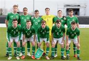 16 October 2018; The Republic of Ireland team prior to the 2018/19 UEFA Under-19 European Championships Qualifying Round match between Republic of Ireland and Netherlands at City Calling Stadium, in Lissanurlan, Co. Longford. Photo by Harry Murphy/Sportsfile