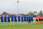 16 October 2018; The Netherlands team prior to the 2018/19 UEFA Under-19 European Championships Qualifying Round match between Republic of Ireland and Netherlands at City Calling Stadium, in Lissanurlan, Co. Longford. Photo by Harry Murphy/Sportsfile