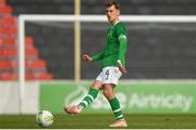 16 October 2018; Lee O'Connor of Republic of Ireland during the 2018/19 UEFA Under-19 European Championships Qualifying Round match between Republic of Ireland and Netherlands at City Calling Stadium, in Lissanurlan, Co. Longford. Photo by Harry Murphy/Sportsfile