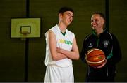 18 October 2018; CJ Fulton with his father Adrian took to the court today to kick start the 2018-2019 Subway® All Ireland Schools Cup. A competition that sees over 5,000 players from over 300 schools across the country take part. St. Malachy’s Secondary school, Belfast, Co Antrim. Photo by David Fitzgerald/Sportsfile