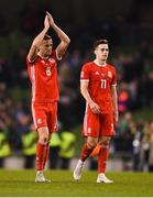 16 October 2018; Andy King and Tom Lawrence of Wales  during the UEFA Nations League B group four match between Republic of Ireland and Wales at the Aviva Stadium in Dublin. Photo by Harry Murphy/Sportsfile