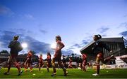 17 October 2018; A general view as Shelbourne players warm-up prior to the Continental Tyres FAI Women's Cup Semi-Final match between Shelbourne and Peamount United at Tolka Park, Dublin. Photo by Harry Murphy/Sportsfile