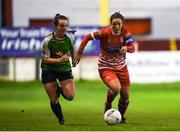 17 October 2018; Noelle Murray of Shelbourne in action against Niamh Farrelly of Peamount United during the Continental Tyres FAI Women's Cup Semi-Final match between Shelbourne and Peamount United at Tolka Park, Dublin. Photo by Harry Murphy/Sportsfile