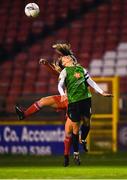 17 October 2018; Louise Corrigan of Peamount United in action against Noelle Murray of Shelbourne during the Continental Tyres FAI Women's Cup Semi-Final match between Shelbourne and Peamount United at Tolka Park, Dublin. Photo by Harry Murphy/Sportsfile