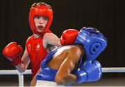 17 October 2018; Dean Clancy, left, of Team Ireland, from Ballinacarrow, Sligo, in action against Luiz Gabriel Chalot de Olivier of Brazil during the men's flyweight, bronze medal bout in Youth Olympic Park on Day 11 of the Youth Olympic Games in Buenos Aires, Argentina. Photo by Eóin Noonan/Sportsfile