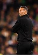 16 October 2018; Wales manager Ryan Giggs during the UEFA Nations League B group four match between Republic of Ireland and Wales at the Aviva Stadium in Dublin. Photo by Stephen McCarthy/Sportsfile