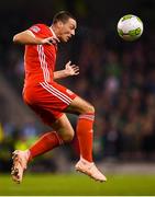 16 October 2018; James Chester of Wales during the UEFA Nations League B group four match between Republic of Ireland and Wales at the Aviva Stadium in Dublin. Photo by Stephen McCarthy/Sportsfile