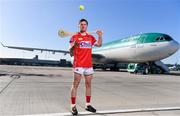 18 October 2018; Daniel Kearney of Cork was at Dublin Airport this morning where Aer Lingus, in partnership with the GAA and GPA, unveiled the one-of-a-kind customised playing kit for the Fenway Hurling Classic which takes place at Fenway Park in Boston on November 18th. Aer Lingus will once again be the Official Airline of the Event and will be responsible for flying the four teams to Boston. Photo by Sam Barnes/Sportsfile