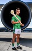 18 October 2018; Tom Morrissey of Limerick was at Dublin Airport this morning where Aer Lingus, in partnership with the GAA and GPA, unveiled the one-of-a-kind customised playing kit for the Fenway Hurling Classic which takes place at Fenway Park in Boston on November 18th. Aer Lingus will once again be the Official Airline of the Event and will be responsible for flying the four teams to Boston. Photo by Sam Barnes/Sportsfile