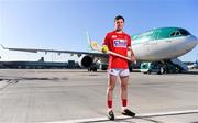 18 October 2018; Daniel Kearney of Cork was at Dublin Airport this morning where Aer Lingus, in partnership with the GAA and GPA, unveiled the one-of-a-kind customised playing kit for the Fenway Hurling Classic which takes place at Fenway Park in Boston on November 18th. Aer Lingus will once again be the Official Airline of the Event and will be responsible for flying the four teams to Boston. Photo by Sam Barnes/Sportsfile