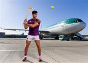 18 October 2018; Conor McDonald of Wexford was at Dublin Airport this morning where Aer Lingus, in partnership with the GAA and GPA, unveiled the one-of-a-kind customised playing kit for the Fenway Hurling Classic which takes place at Fenway Park in Boston on November 18th. Aer Lingus will once again be the Official Airline of the Event and will be responsible for flying the four teams to Boston. Photo by Sam Barnes/Sportsfile