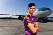 18 October 2018; Conor McDonald of Wexford was at Dublin Airport this morning where Aer Lingus, in partnership with the GAA and GPA, unveiled the one-of-a-kind customised playing kit for the Fenway Hurling Classic which takes place at Fenway Park in Boston on November 18th. Aer Lingus will once again be the Official Airline of the Event and will be responsible for flying the four teams to Boston. Photo by Sam Barnes/Sportsfile