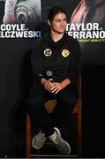 18 October 2018; Katie Taylor during a press conference at Fenway Park ahead of her WBA & IBF World Lightweight title defense, against Cindy Serrano, on Saturday night at the TD Garden in Boston, Massachusetts, USA. Photo by Stephen McCarthy/Sportsfile