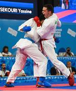 18 October 2018; Sean McCarthy-Crean, right, of Team Ireland, from Cloghroe, Cork, in action against Nabil Ech-Chaabi of Morocco during the men's Kumite, +65KG, semi-final round, in the Youth Olympic Park on Day 12 of the Youth Olympic Games in Buenos Aires, Argentina. Photo by Eóin Noonan/Sportsfile
