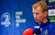 19 October 2018; Head coach Leo Cullen during a Leinster Rugby press conference at Leinster Rugby Headquarters in Dublin. Photo by Ramsey Cardy/Sportsfile