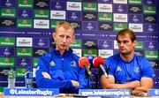 19 October 2018; Head coach Leo Cullen, left, and Rhys Ruddock during a Leinster Rugby press conference at Leinster Rugby Headquarters in Dublin. Photo by Ramsey Cardy/Sportsfile