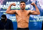 19 October 2018; Tommy Coyle weighs in at the Boston Harbour Hotel ahead of his super lightweight bout on Saturday night at the TD Garden in Boston, Massachusetts, USA. Photo by Stephen McCarthy/Sportsfile