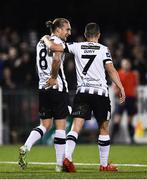 19 October 2018; John Mountney of Dundalk is congratulated by team-mate Michael Duffy after scoring his side's first goal during the SSE Airtricity League Premier Division match between Dundalk and Sligo Rovers at Oriel Park in Dundalk, Louth. Photo by David Fitzgerald/Sportsfile