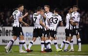 19 October 2018; Dundalk players congratulate John Mountney after he scored their side's first goal during the SSE Airtricity League Premier Division match between Dundalk and Sligo Rovers at Oriel Park in Dundalk, Louth. Photo by David Fitzgerald/Sportsfile