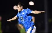 19 October 2018; John Kavanagh of Finn Harps celebrates after scoring his side's first goal during the SSE Airtricity League Promotion / Relegation Play-off Series 2nd leg match between Finn Harps and Drogheda United at Finn Park in Ballybofey, Co Donegal. Photo by Oliver McVeigh/Sportsfile