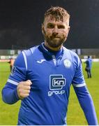 19 October 2018; Paddy McCourt of Finn Harps celebrates after the SSE Airtricity League Promotion / Relegation Play-off Series 2nd leg match between Finn Harps and Drogheda United at Finn Park in Ballybofey, Co Donegal. Photo by Oliver McVeigh/Sportsfile