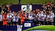 19 October 2018; Dundalk players celebrate with the trophy after winning the SSE Airtricity League Premier Division following the SSE Airtricity League Premier Division match between Dundalk and Sligo Rovers at Oriel Park in Dundalk, Louth. Photo by David Fitzgerald/Sportsfile ***NO REPROUDCTION FEE***