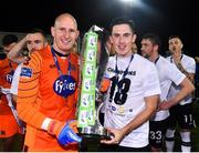19 October 2018; Gary Rogers, left, and Jamie McGrath of Dundalk celebrate winning the SSE Airtricity League Premier Division following the SSE Airtricity League Premier Division match between Dundalk and Sligo Rovers at Oriel Park in Dundalk, Louth. Photo by Seb Daly/Sportsfile