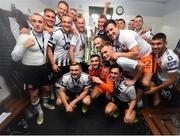 19 October 2018; Dundalk players celebrate with the trophy after winning the SSE Aitricity League Premier Division, following the SSE Airtricity League Premier Division match between Dundalk and Sligo Rovers at Oriel Park in Dundalk, Louth. Photo by Seb Daly/Sportsfile