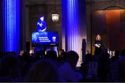 19 October 2018; Catherine O’Kelly, Managing Director, Bord Gáis Energy, speaking at the Bord Gáis Energy GAA Hurling U-21 Team of the Year Awards at City Hall in Dublin. Photo by Piaras Ó Mídheach/Sportsfile