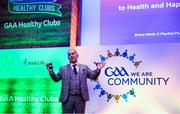 20 October 2018; Shane Martin C. Psychol., Ps.S.I, addresses attendees during the GAA National Healthy Club Conference at Croke Park Stadium, in Dublin. Photo by David Fitzgerald/Sportsfile