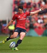 20 October 2018; Joey Carbery of Munster kicks a conversion during the Heineken Champions Cup Pool 2 Round 2 match between Munster and Gloucester at Thomond Park in Limerick. Photo by Diarmuid Greene/Sportsfile