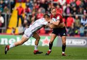 20 October 2018; Mike Haley of Munster is tackled by Jason Woodward of Gloucester during the Heineken Champions Cup Pool 2 Round 2 match between Munster and Gloucester at Thomond Park in Limerick. Photo by Sam Barnes/Sportsfile