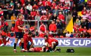 20 October 2018; Tommy O’Donnell of Munster receives medical attention after picking up an injury during the Heineken Champions Cup Pool 2 Round 2 match between Munster and Gloucester at Thomond Park in Limerick. Photo by Sam Barnes/Sportsfile