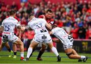 20 October 2018; CJ Stander of Munster is tackled by Val Rapava Ruskin, left, and Jake Polledri of Gloucester during the Heineken Champions Cup Pool 2 Round 2 match between Munster and Gloucester at Thomond Park in Limerick. Photo by Sam Barnes/Sportsfile