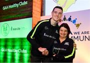 20 October 2018; Dublin and Raheny footballer Brian Fenton presents the 'Hero Award' to Christina Weldon of Latton O'Rahilly GAA Club during the GAA National Healthy Club Conference at Croke Park Stadium, in Dublin. Photo by David Fitzgerald/Sportsfile