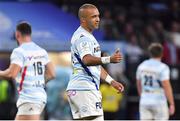 20 October 2018; Simon Zebo of Racing 92 celebrates after scoring his side's fifth try during the Heineken Champions Cup Pool 4 Round 2 match between Racing 92 and Ulster at Paris La Defence Arena, in Paris, France. Photo by Brendan Moran/Sportsfile