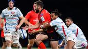 20 October 2018; Stuart McCloskey of Ulster is tackled by Teddy Thomas of Racing 92 during the Heineken Champions Cup Pool 4 Round 2 match between Racing 92 and Ulster at Paris La Defence Arena, in Paris, France. Photo by Brendan Moran/Sportsfile