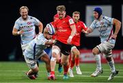 20 October 2018; Craig Gilroy of Ulster is tackled by Guram Gogichashvili of Racing 92 during the Heineken Champions Cup Pool 4 Round 2 match between Racing 92 and Ulster at Paris La Defence Arena, in Paris, France. Photo by Brendan Moran/Sportsfile