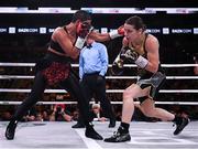 20 October 2018; Katie Taylor, right, and Cindy Serrano during their WBA & IBF Female Lightweight World title bout at TD Garden in Boston, Massachusetts, USA. Photo by Stephen McCarthy/Sportsfile
