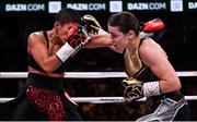 20 October 2018; Katie Taylor, right, and Cindy Serrano during their WBA & IBF Female Lightweight World title bout at TD Garden in Boston, Massachusetts, USA. Photo by Stephen McCarthy/Sportsfile