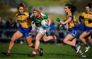 21 October 2018; Cora Staunton of Carnacon in action against Emma Lowther of Knockmore during the Mayo County Senior Club Ladies Football Final match between Carnacon and Knockmore at Kilmeena GAA Club in Mayo. Photo by David Fitzgerald/Sportsfile