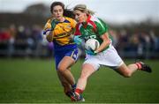 21 October 2018; Cora Staunton of Carnacon in action against Roisin Flynn of Knockmore during the Mayo County Senior Club Ladies Football Final match between Carnacon and Knockmore at Kilmeena GAA Club in Mayo. Photo by David Fitzgerald/Sportsfile