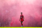 21 October 2018; Romain Ntamack of Toulouse waits for the pre-match smoke to be cleared during the Heineken Champions Cup Pool 1 Round 2 match between Toulouse and Leinster at Stade Ernest Wallon, in Toulouse, France. Photo by Brendan Moran/Sportsfile