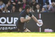 21 October 2018; Sean O'Brien of Leinster goes over to score his side's first try during the Heineken Champions Cup Pool 1 Round 2 match between Toulouse and Leinster at Stade Ernest Wallon, in Toulouse, France. Photo by Brendan Moran/Sportsfile