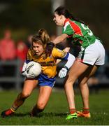 21 October 2018; Emma Lowther of Knockmore in action against Briana Bruton of Carnacon during the Mayo County Senior Club Ladies Football Final match between Carnacon and Knockmore at Kilmeena GAA Club in Mayo. Photo by David Fitzgerald/Sportsfile