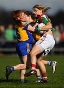 21 October 2018; Cora Staunton of Carnacon in action against Nina McVann of Knockmore during the Mayo County Senior Club Ladies Football Final match between Carnacon and Knockmore at Kilmeena GAA Club in Mayo. Photo by David Fitzgerald/Sportsfile
