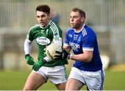 21 October 2018; Dermot Molloy of Naomh Conaill Glenties in action against Michael Carroll of Gaoth Dobhair during the Donegal County Senior Club Football Championship Final match between Naomh Conaill Glenties and Gaoth Dobhair at MacCumhaill Park, in Ballybofey, Donegal. Photo by Oliver McVeigh/Sportsfile